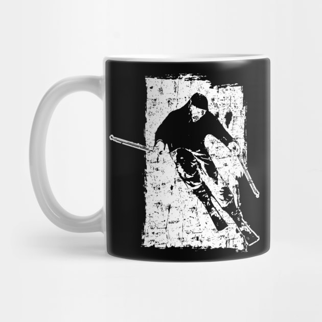 Skier shirt grunge downhill slalom men's women's by HBfunshirts